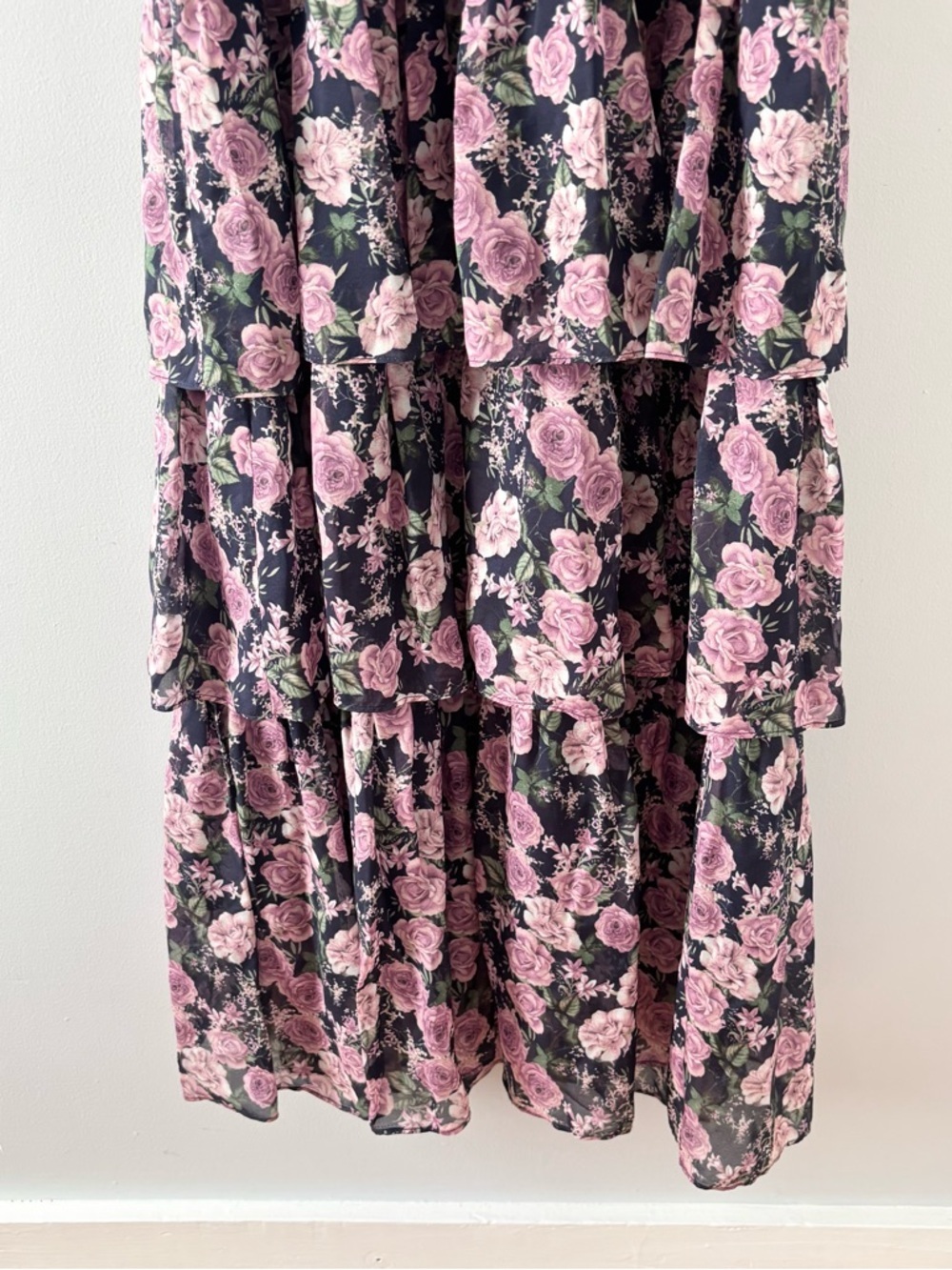 Cami NYC Evina Dress in Mulberry Rose Silk Tiered Floral Twist Halter Top Formal - Picture 6 of 10